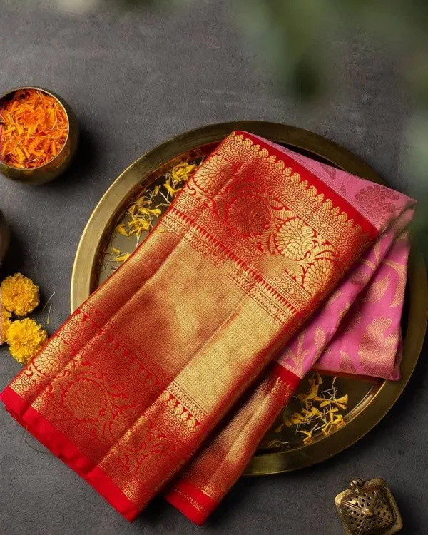 Pink_Embellished_Banarasi_Jacquard_Saree_(Pink)